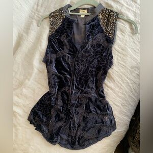 Elegant Black Velvet Sleeveless Top
